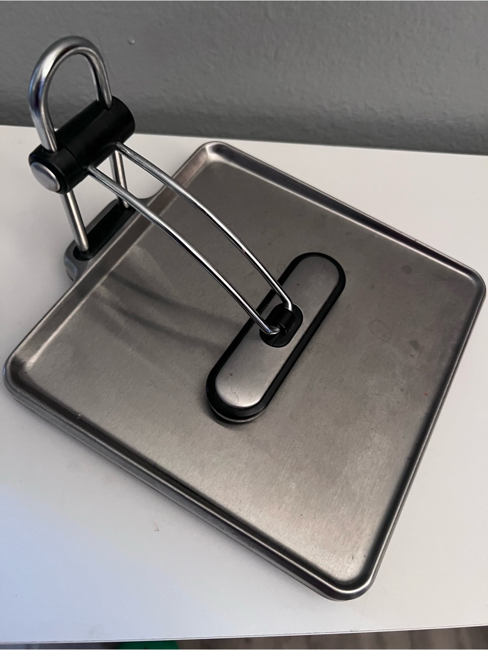 simplehuman Stainless Steel Countertop Paper Towel Holder with Black Accents